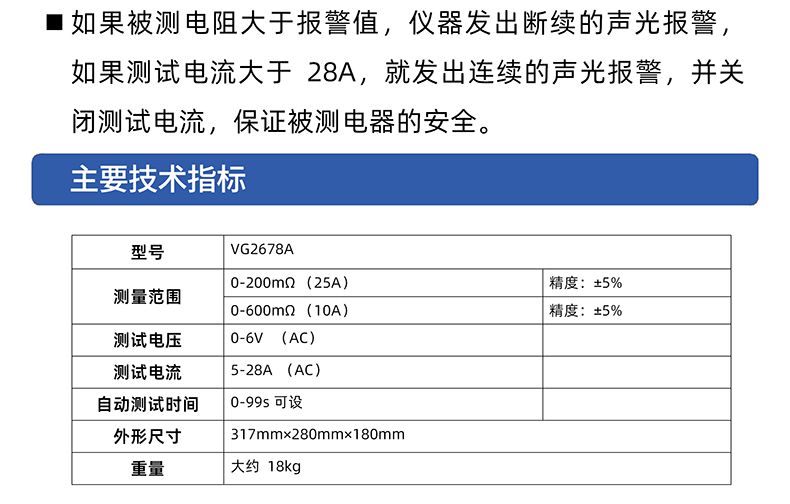 VG2678A接地電阻測量?jì)x 電阻測試儀 絕緣電阻檢測儀 現貨充足插圖2