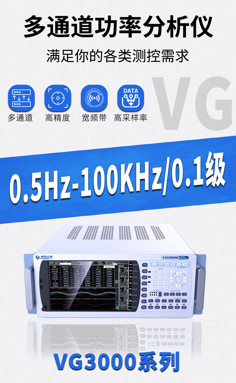威格新品-多通道，多功能、高精度功率分析儀VG3000系列 廠(chǎng)家直銷(xiāo) 質(zhì)量保障插圖1